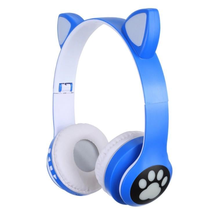 Наушники беспроводные детские Cat VZV-23M Bluetooth с кошачьими ушками и RGB подсветкой Blue (11786683)