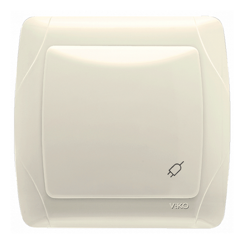 Розетка одинарная с заземлением и крышкой Viko Carmen Кремовый (00000003501)