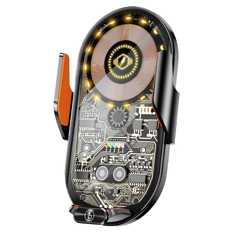 Держатель беспроводной в машину с беспроводной зарядкой для телефона Черный (C13)