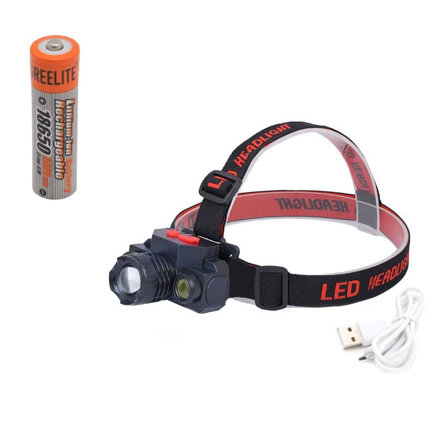 Фонарь налобный KX-1805 и аккумулятор GreeLite Li-ion 18650 3,7V 5800 mAh (3000250-TOP-2)