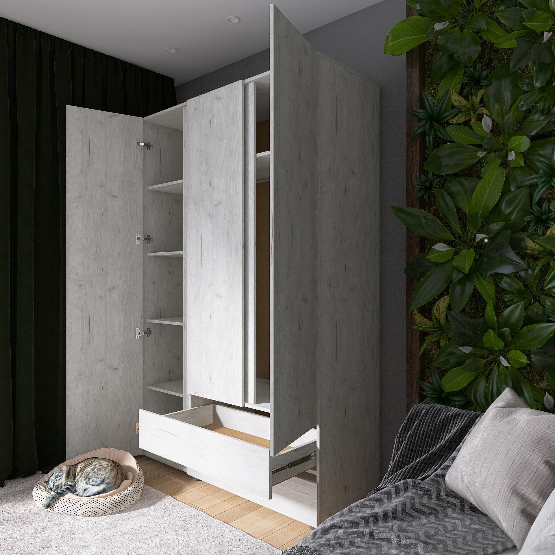 Шкаф Everest Лайт ШЛ-3 1365х500х2080 мм Крафт белый (11412) - фото 5 Шкаф Everest Лайт ШЛ-3 1365х500х2080 мм Крафт белый (11412) - фото 5