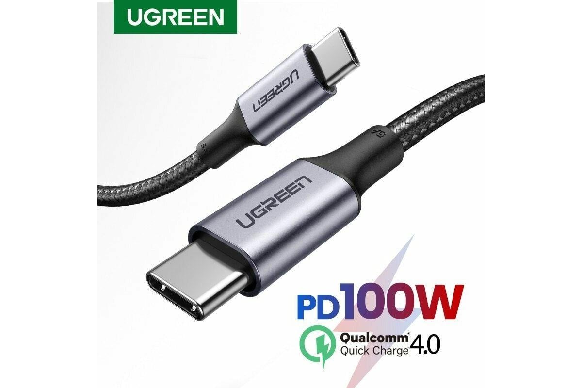 Кабель зарядный Ugreen Type-C 5А 100W QC4,0 1,5 м Black (US316) - фото 2 Кабель зарядный Ugreen Type-C 5А 100W QC4,0 1,5 м Black (US316) - фото 2