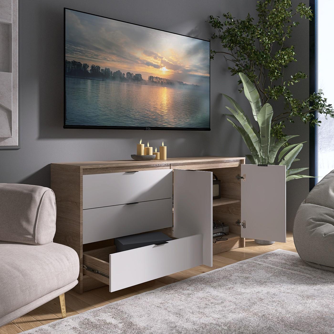 Комод Everest Сити 1500 1502х380х746 мм Сонома/Белый (11415) - фото 2