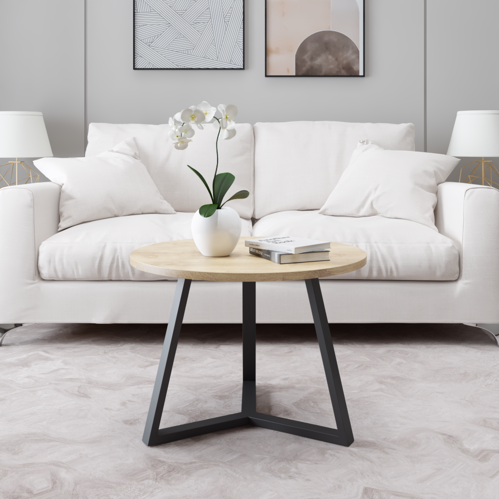 Каркас для журнального столу з металу Ø 600 мм H 440 мм Чорний (1072) - фото 3 Каркас для журнального столу з металу Ø 600 мм H 440 мм Чорний (1072) - фото 3