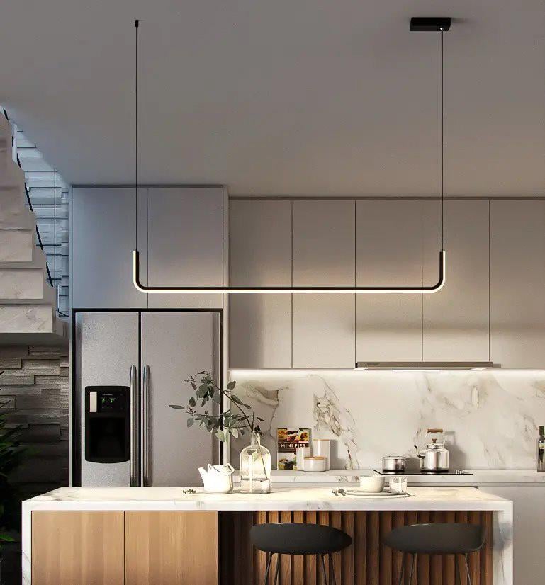 Люстра подвесная светодиодная акриловая Valeso 2023199-1 BK/WT