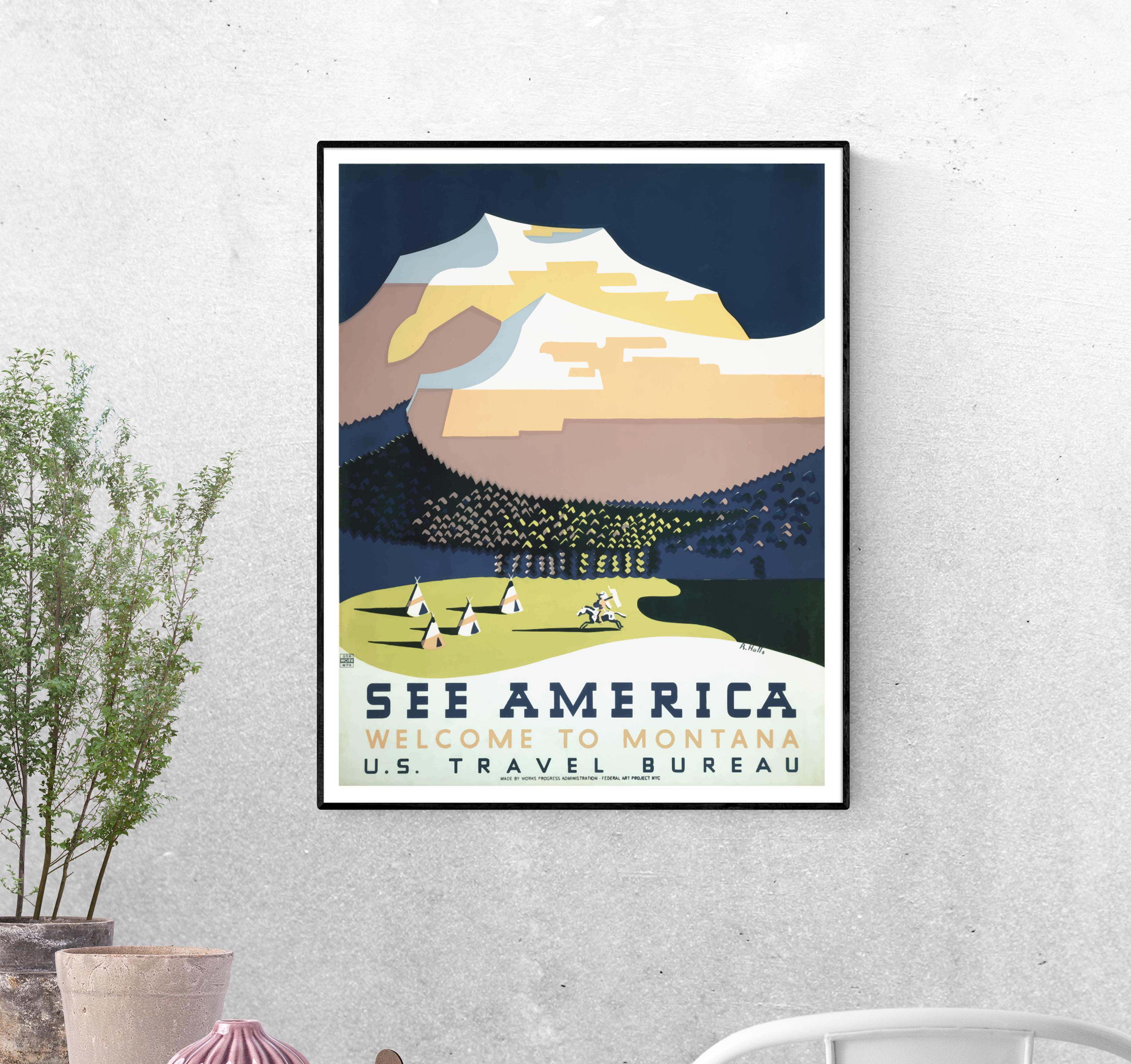 Тревел-постер Увидеть Америку. Добро пожаловать в Монтану формат А-5