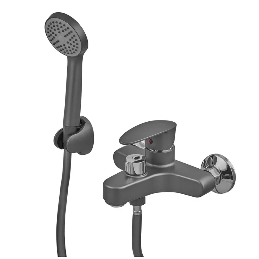 Смеситель для ванной комплект с душем PLAMIX CEZAR-009 Graphite (PM0694)