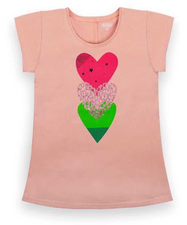 Футболка для девочки Gabbi FT-21-9-1 122 см Персиковый (12658)