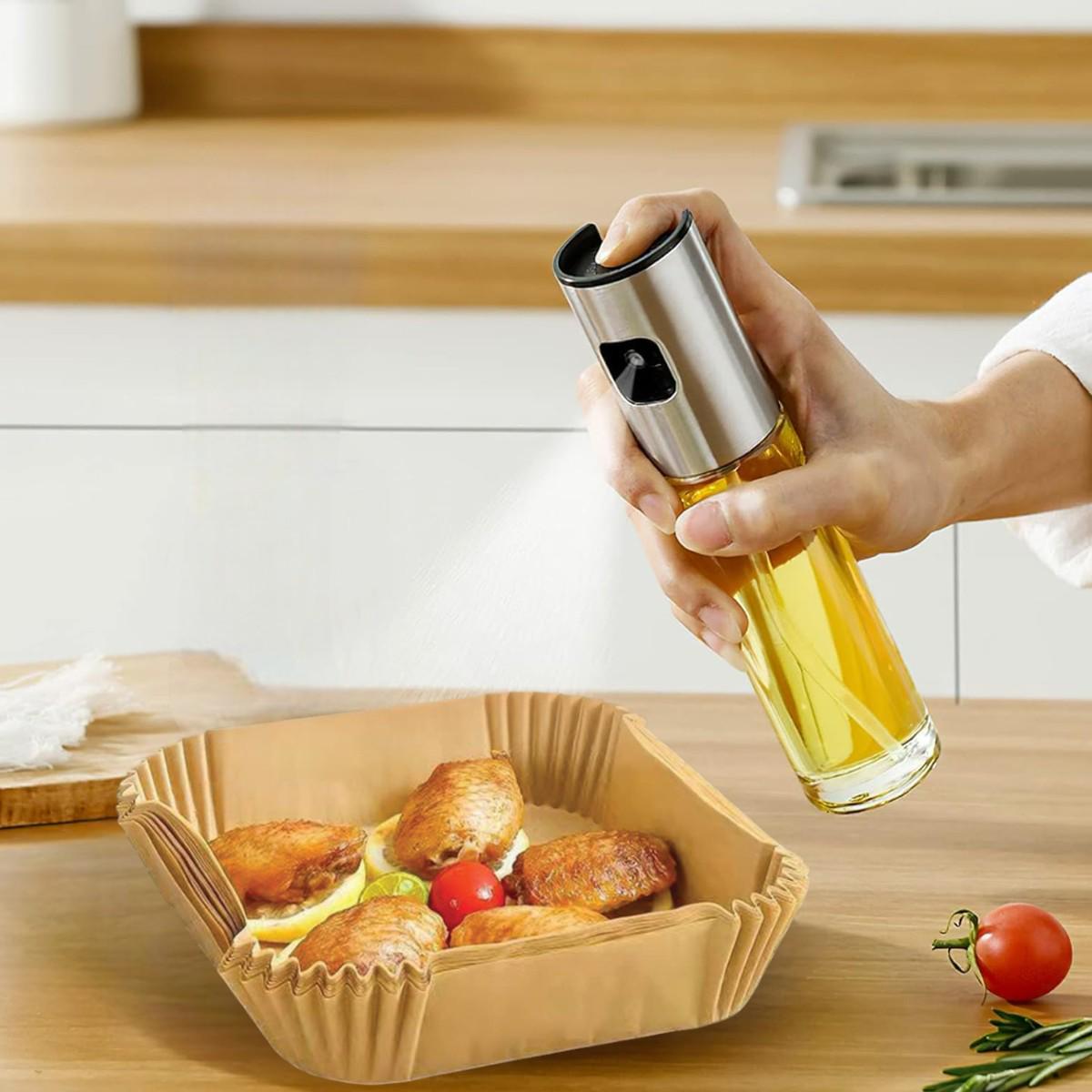 Форма пергаментна для аерогрилю мультипечі Kraft Квадрат Розпилювач для олії 50 шт. 16х4,5 см - фото 3