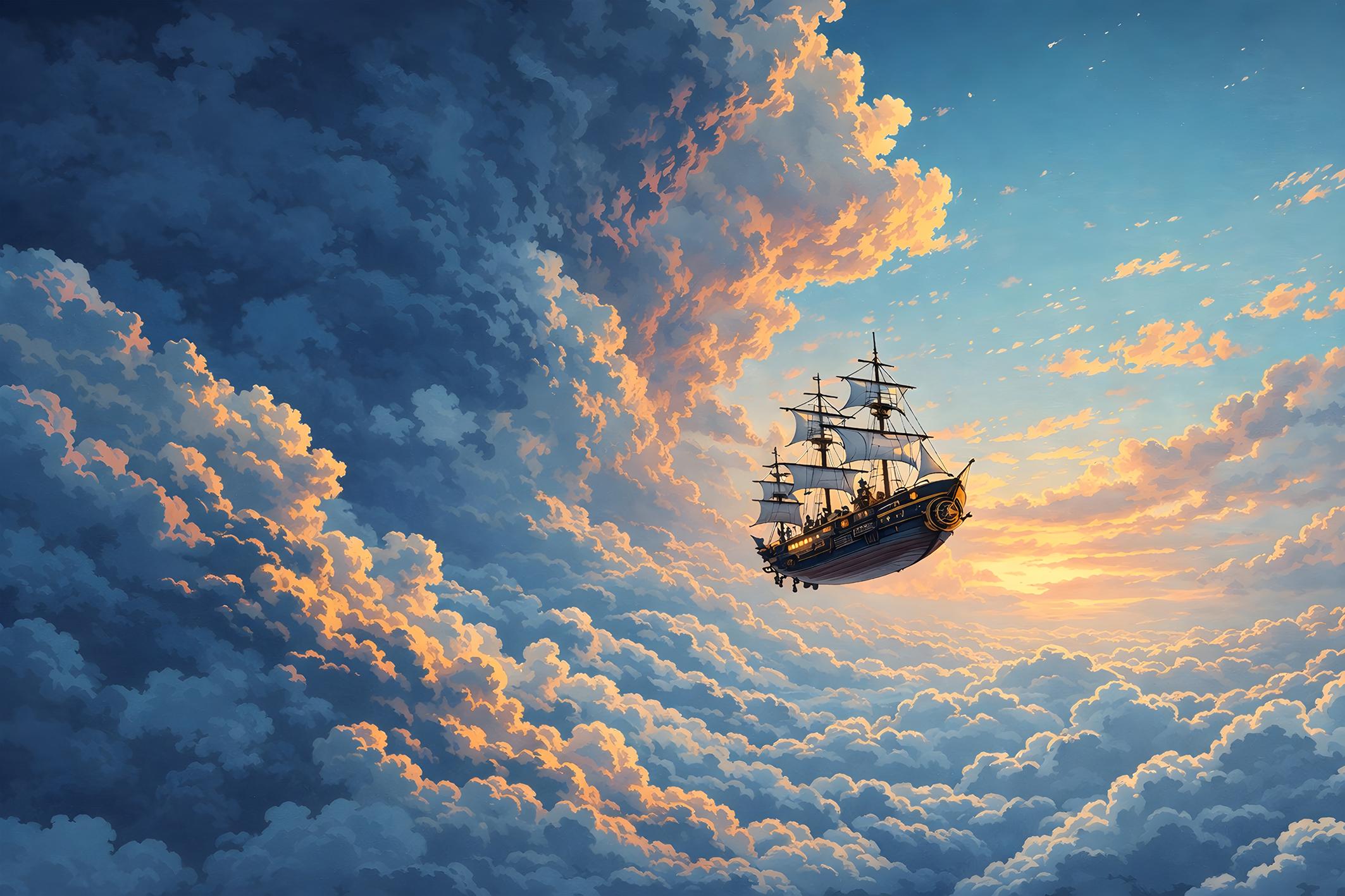 Фотообои флизелиновые Upstream Небесный корабль 315х210 см (S5KID-107/5)