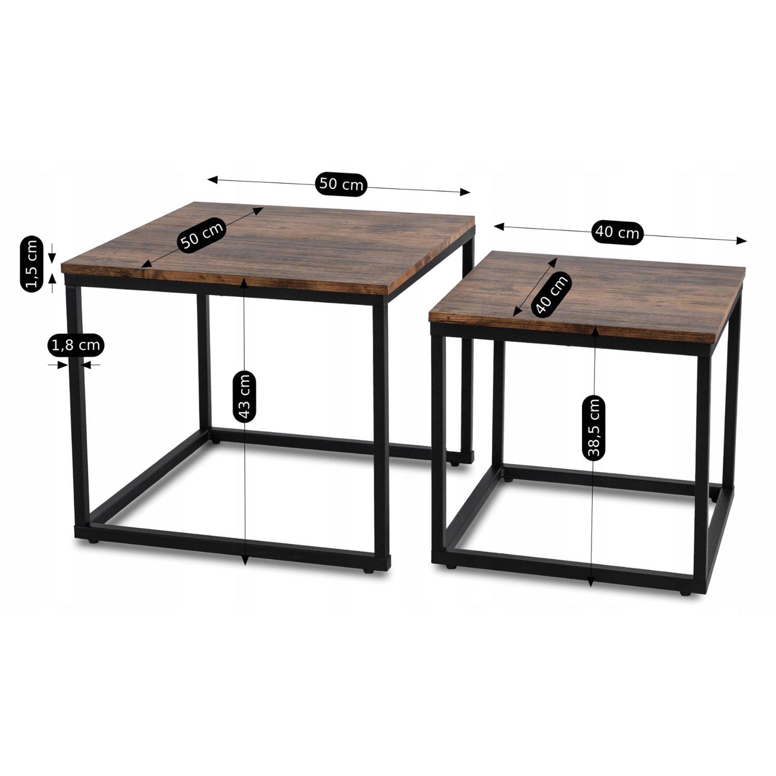 Комплект журнальных столов Mebel Elite RIS 2 шт. Дуб рустик (ME.RIS/DRU/CZ/L) - фото 2 Комплект журнальных столов Mebel Elite RIS 2 шт. Дуб рустик (ME.RIS/DRU/CZ/L) - фото 2