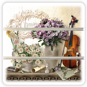 Подставка под чашку костер Прованс Скрипка 10х10 см (прк067т10х10)