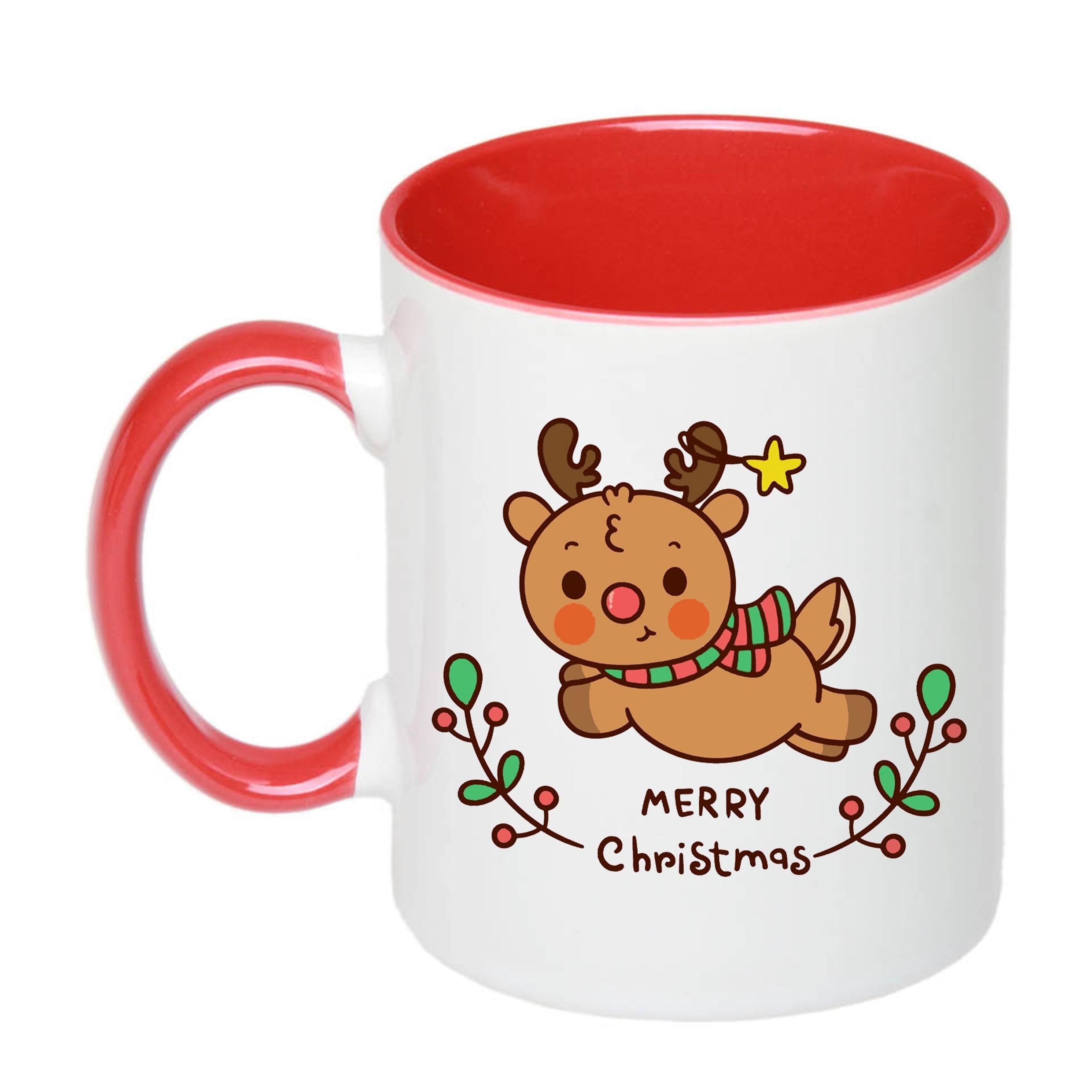 Чашка с печатью Marry Christmas deer 330 мл Красный (21271)