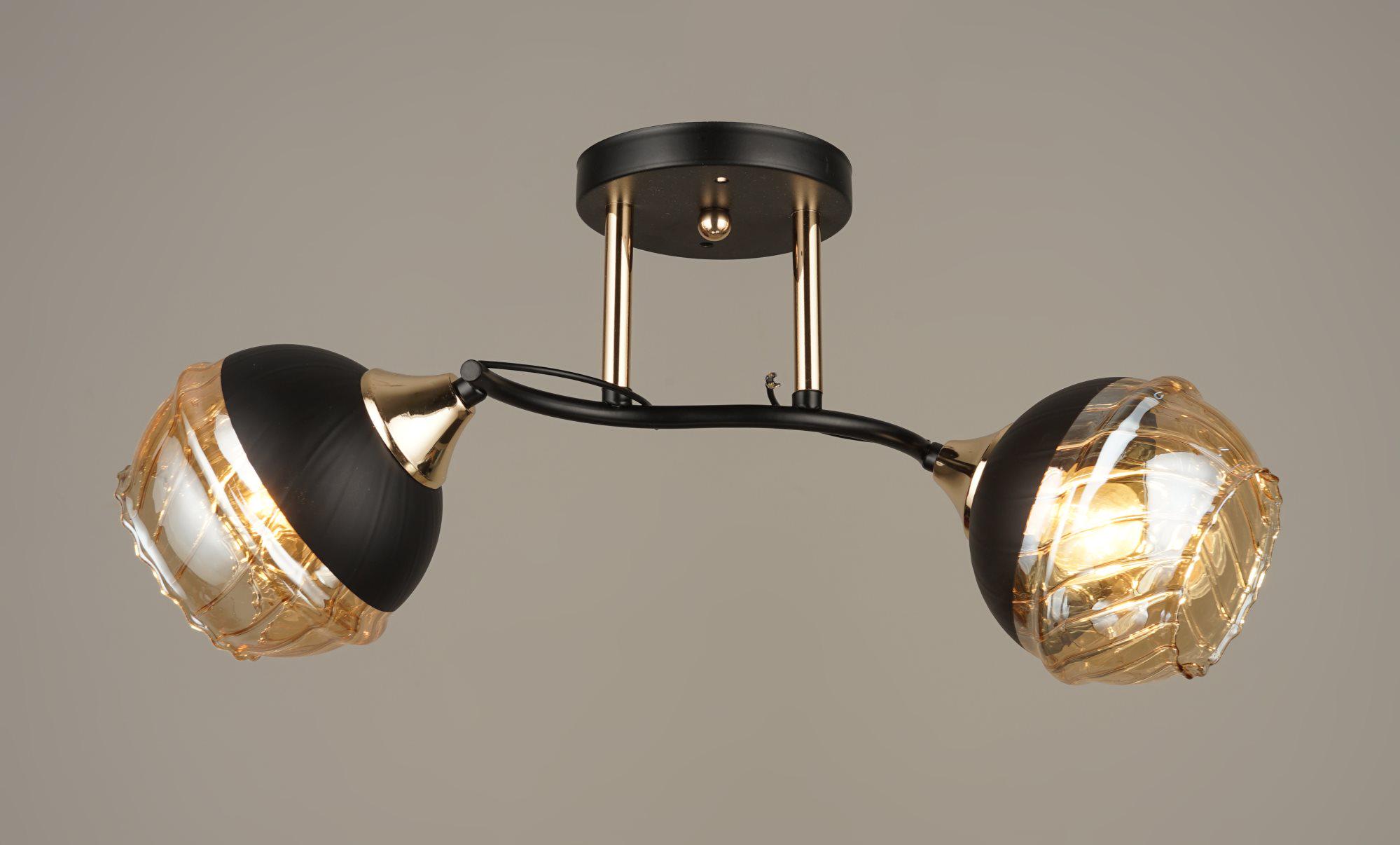 Люстра потолочная Sirius B A3617/2 BK+FGD на 2 плафона