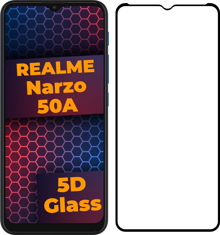 Стекло 5D Realme Narzo 50A защитное Full Glue Black (28826)