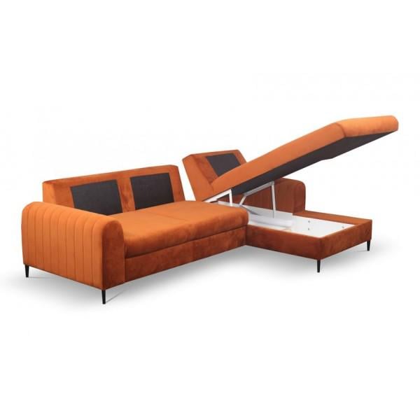 Диван угловой раскладной Monaco Perfect Home натуральное дерево ДСП/ткань Velluto 33 Янтарный (49559) - фото 2