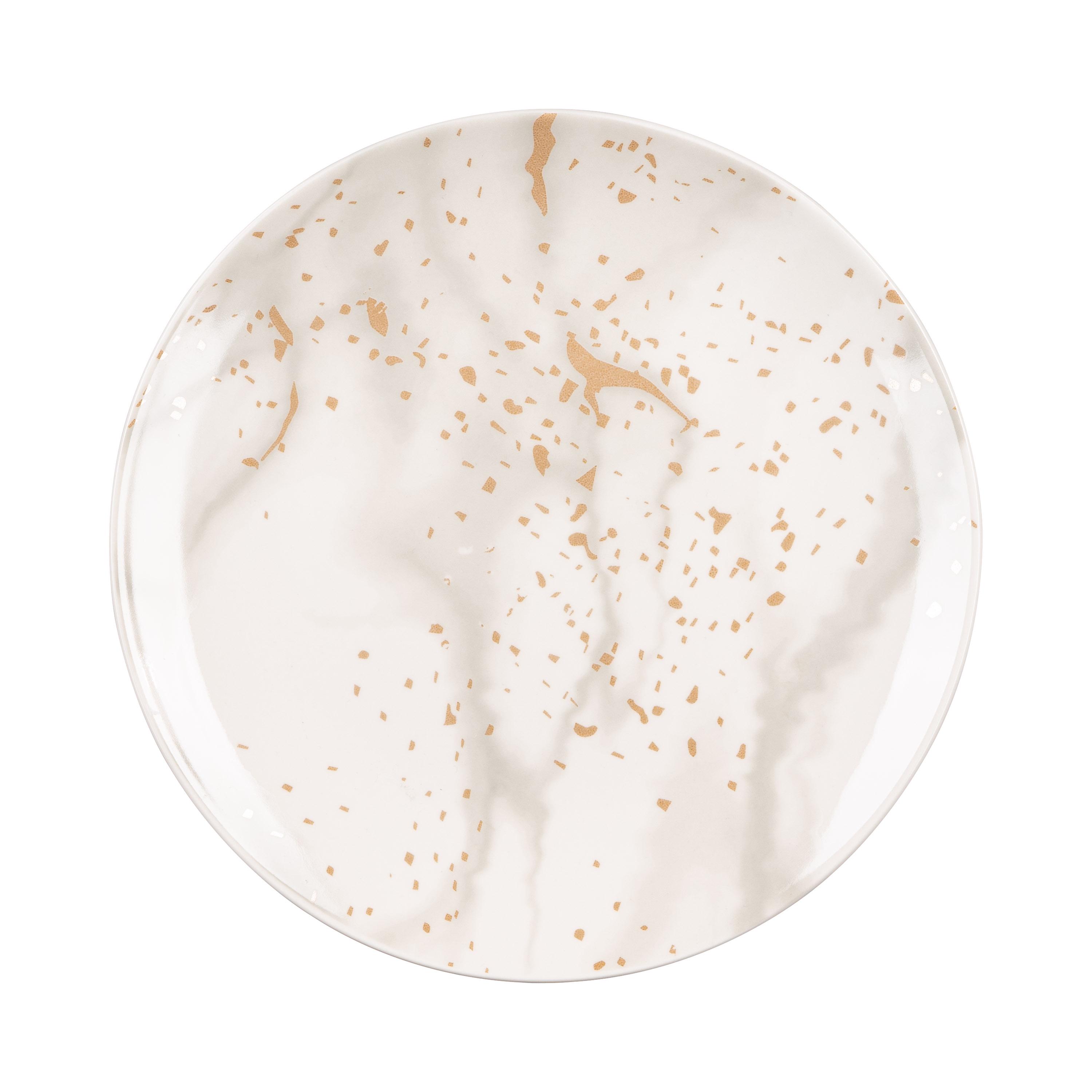 Тарелка десертная Ardesto Sparkle 19 см Белый с бежевым (AR0919S)