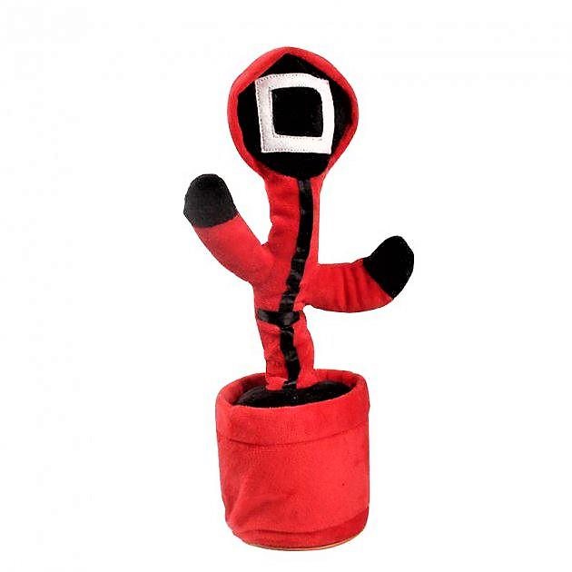 Танцующий кактус Игра в кальмар поёт/повторяет слова/светится квадрат (5423661)