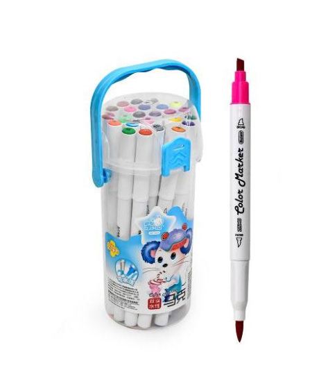 Маркеры двухсторонние белый корпус WW00899 24 цвета