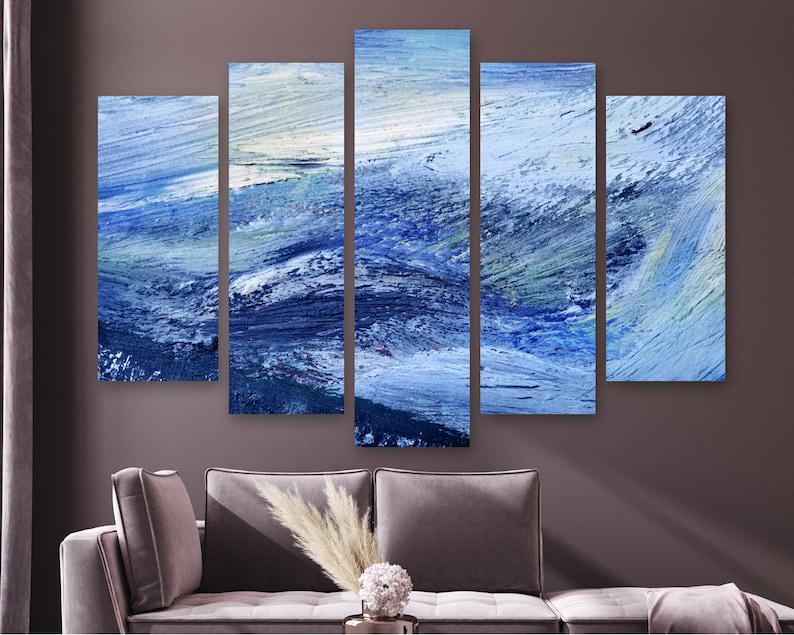 Модульная картина KIL Art Абстракция морские волны на холсте из пяти частей 137x85 см (M51_L_176)