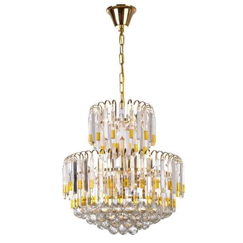 Люстра торт подвесная хрустальная большая Brille BCL-439S/12 E14
