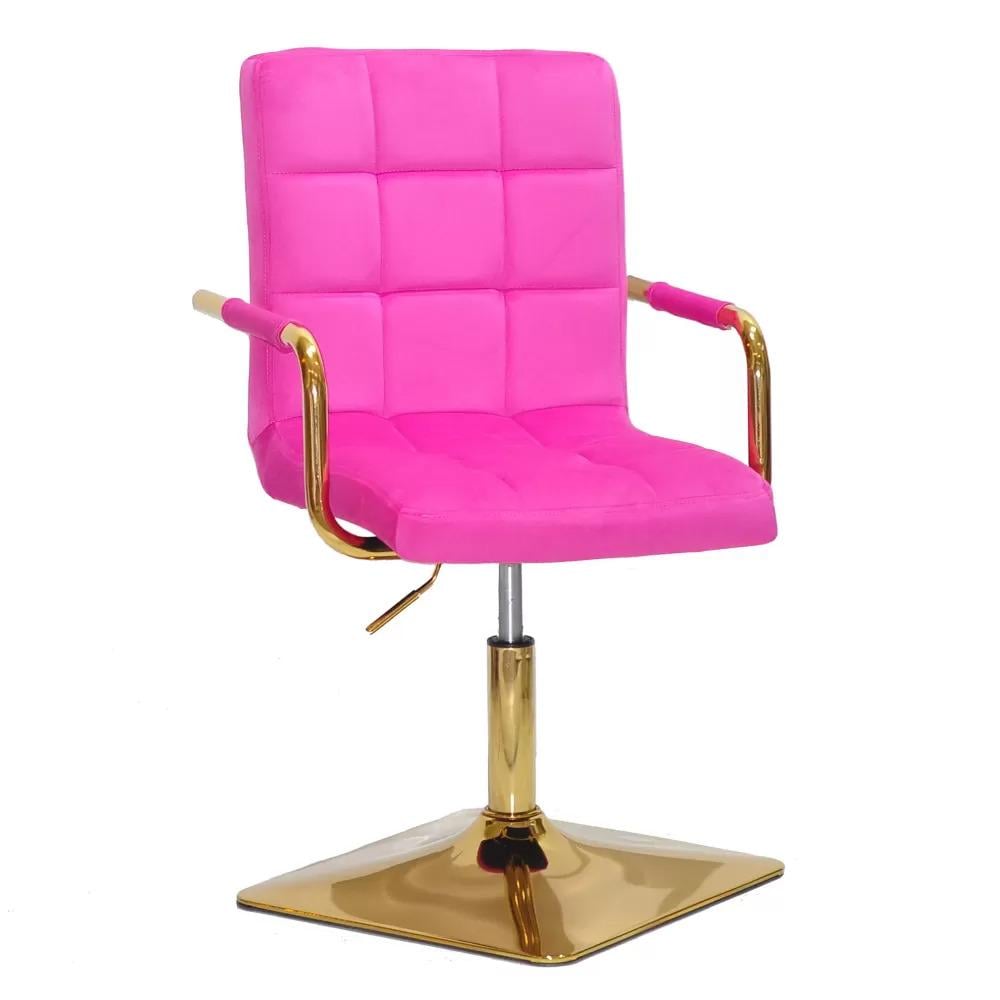 Стул TOWER ARM SQUARE GOLD бархат Малиновый (900529)
