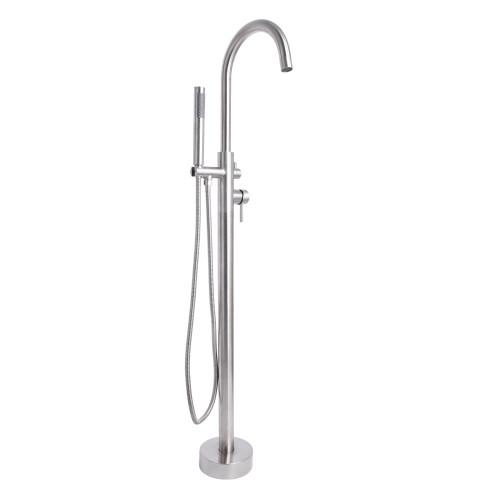 Змішувач для ванни Lidz Aria 004 для підлоги з душовою гарнітурою k35 Nickel (LDARI004NKS46099)