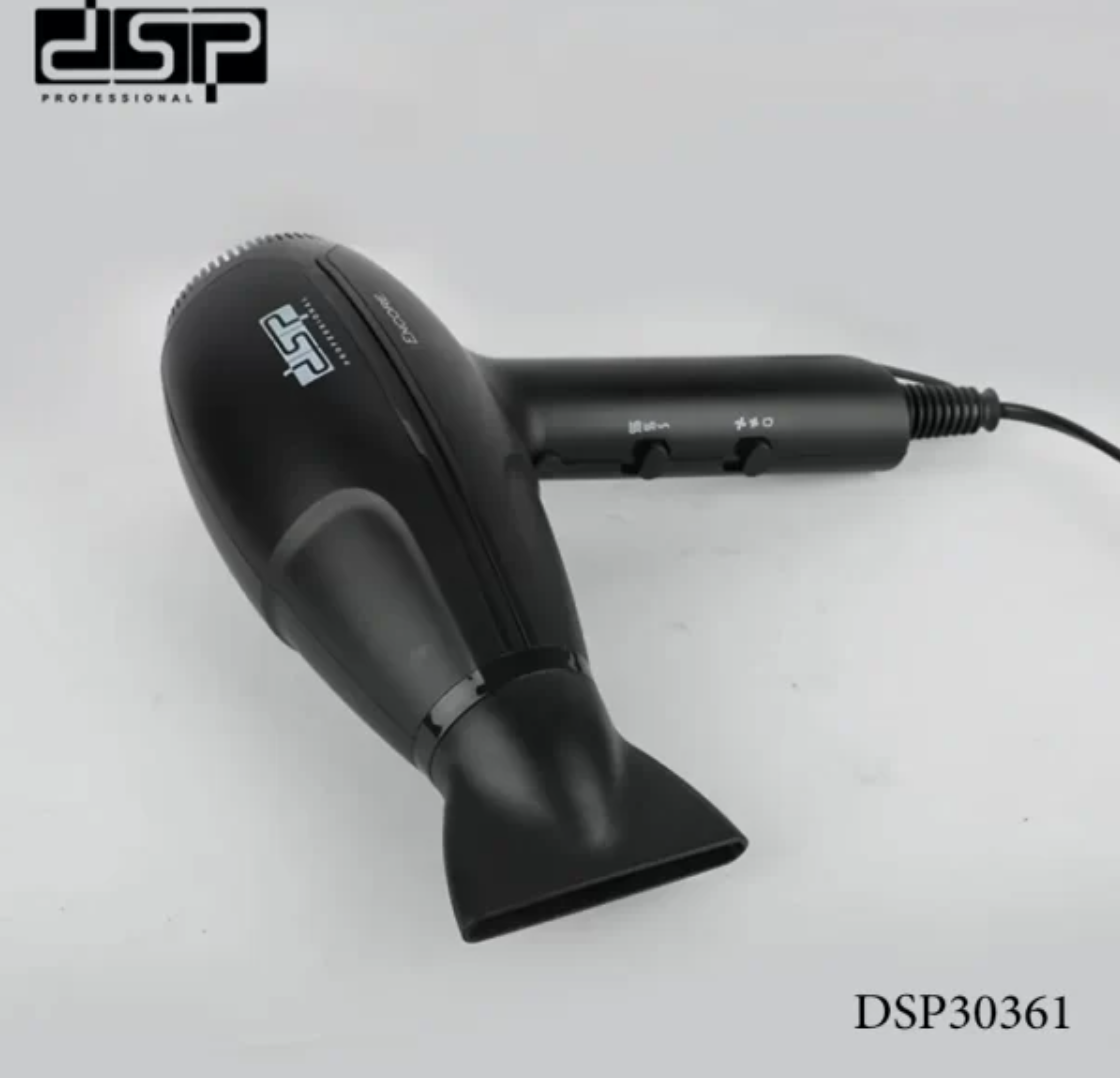 Фен для укладки волос DSP 30361 с концентратором 2000 Вт Черный (23137087) - фото 4 Фен для укладки волос DSP 30361 с концентратором 2000 Вт Черный (23137087) - фото 4