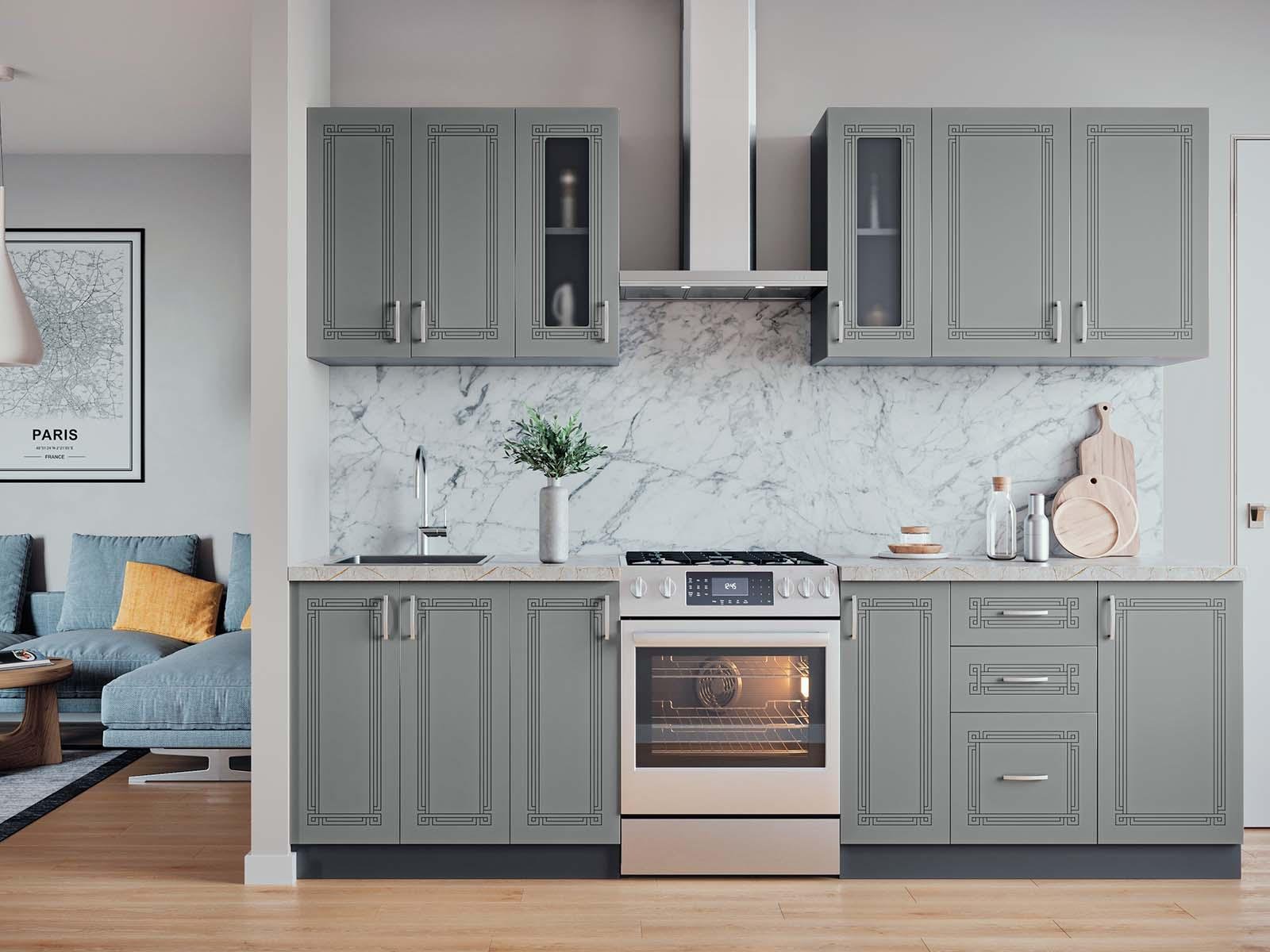 Кухня пряма Родос 200 см Сірий (S-80-006-211) Кухня пряма Родос 200 см Сірий (S-80-006-211)