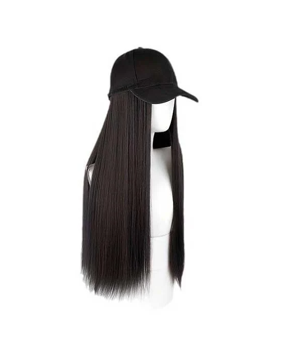 Перука-кепка з волоссям 60 см Брюнетка (X00001060-1)