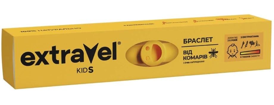 Браслет від комарів зі змінним картриджем Extravel Kids від 2-х років 1,8 г (2623749349)
