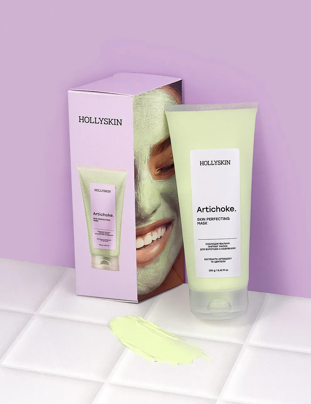 Ліфтинг-маска для боротьби з набряками HOLLYSKIN Artichoke Skin Perfecting Mask Охолоджувальна 250 г (0298h)