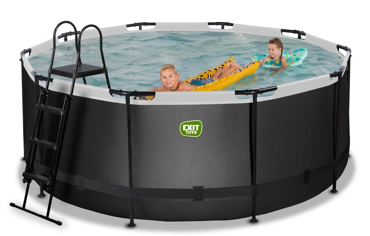 Бассейн каркасный Exit Toys с накрытием и песочным фильтром 360x122 см Черная кожа (2388066834) - фото 5 Бассейн каркасный Exit Toys с накрытием и песочным фильтром 360x122 см Черная кожа (2388066834) - фото 5