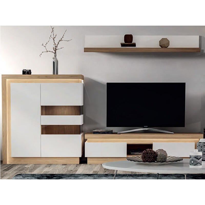 Стенка для гостиной Gerbor Рената 2 2665х420х1800 мм Орех салев/Нимфея альба