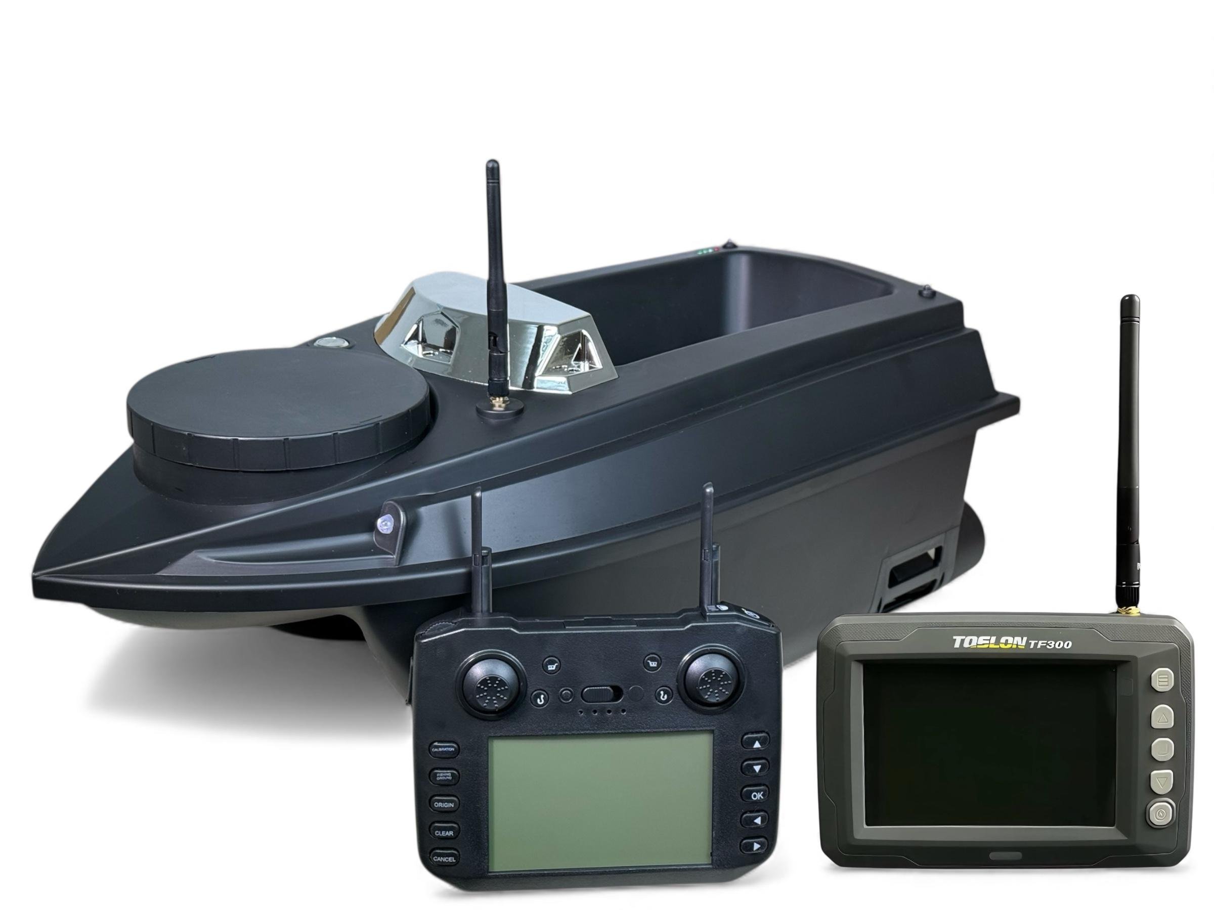 Кораблик Hirisi V030 2 бункера GPS 180 точек с эхолотом Toslon TF-300 (AT83)