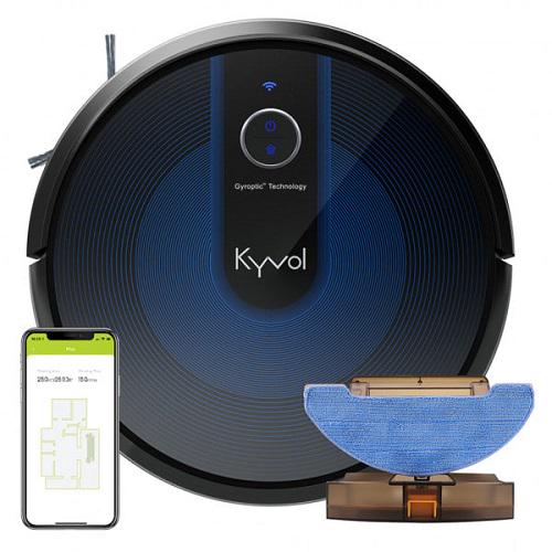 Робот пилесос Kyvol E31 Gyroptic navigation 3200 mA 2200 pa Wet and Dry Android/IOS 60 дБ HEPA Black (563136) - фото 2