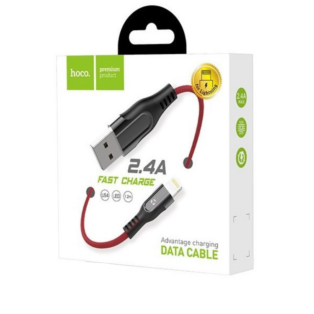 Кабель Hoco U54 Advantage charging data cable for Lightning Red - фото 2