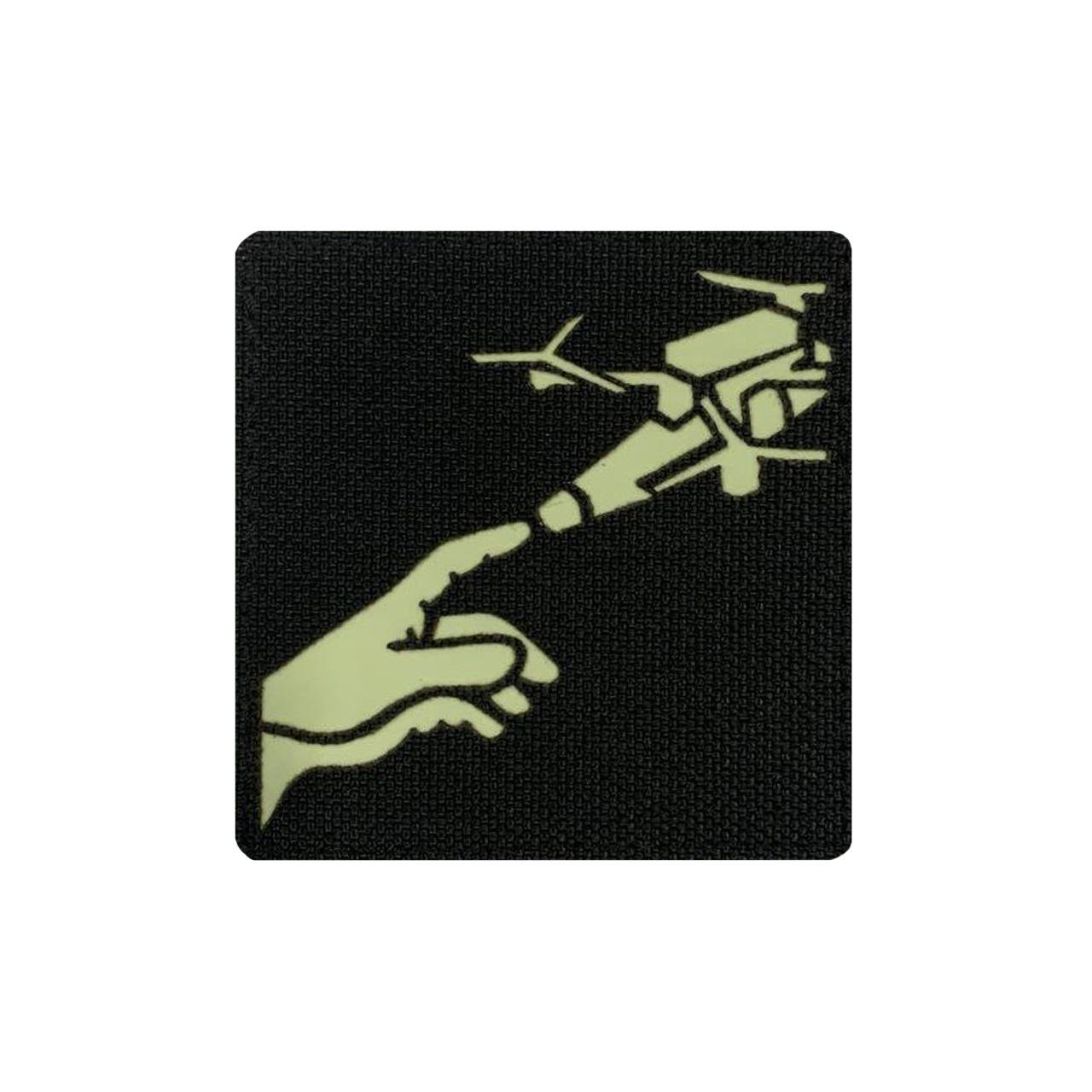 Шеврон на липучке Laser Cut Инженер БПЛА Систем 7х7 см Черный/Люминисцентный