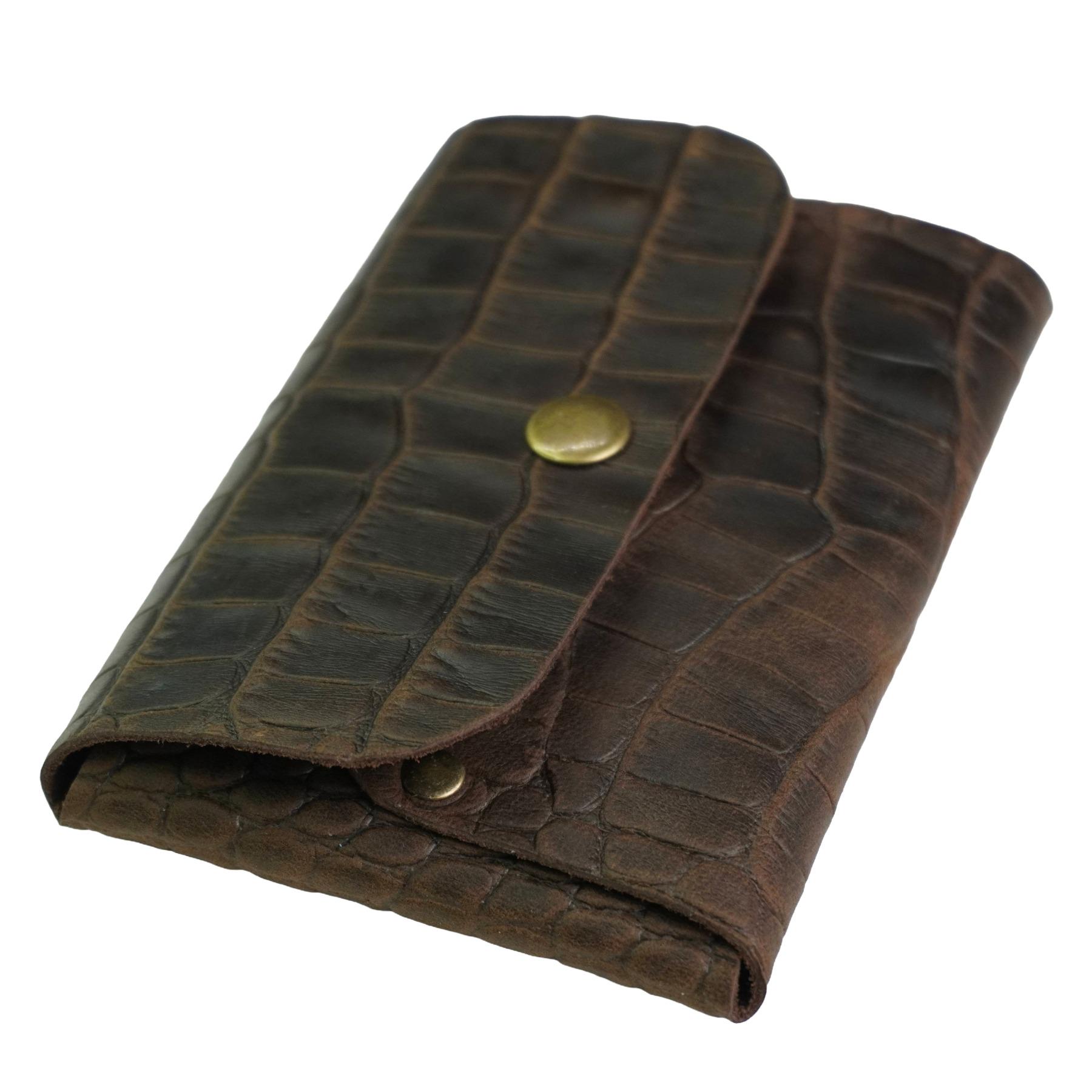Гаманець шкіряний Крокодил Mini-02 Шоколад - фото 5 Гаманець шкіряний Крокодил Mini-02 Шоколад - фото 5