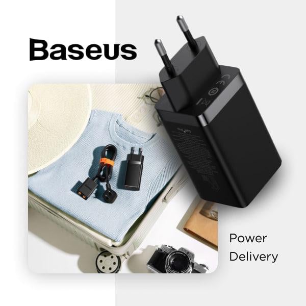 Пристрій зарядний мережевий Baseus 65W GaN5 Pro Fast Charger CCGP120201 USB + 2USB-C Black - фото 10 Пристрій зарядний мережевий Baseus 65W GaN5 Pro Fast Charger CCGP120201 USB + 2USB-C Black - фото 10