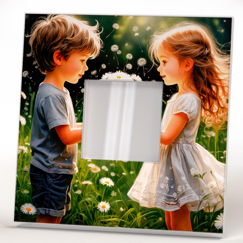 Зеркало декоративное Мальчик и девочка с букетом ромашек 260х260 мм (M04652) - фото 2 Зеркало декоративное Мальчик и девочка с букетом ромашек 260х260 мм (M04652) - фото 2