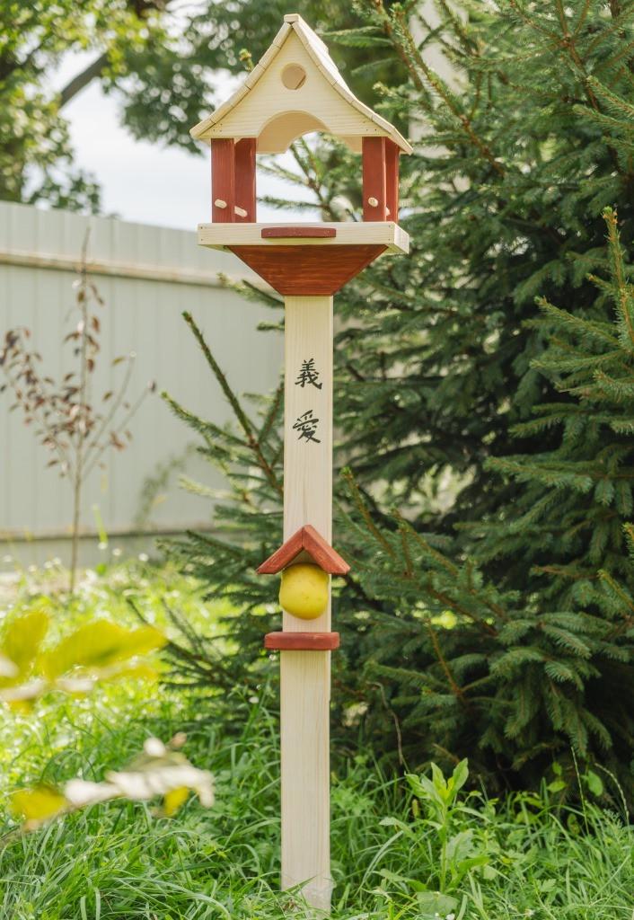 Кормушка для птиц и белок Сакура 28×27×32 см на ножке 135 см Белый Кормушка для птиц и белок Сакура 28×27×32 см на ножке 135 см Белый