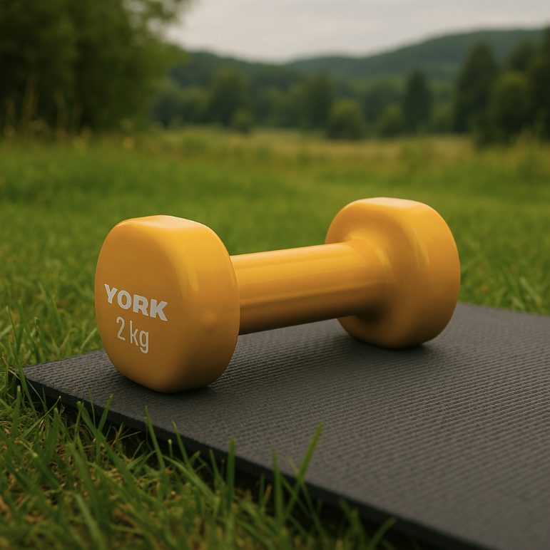 Гантелі для фітнесу вінілові круглі York Fitness 2 шт. 2 кг Жовтий (5046) - фото 8 Гантелі для фітнесу вінілові круглі York Fitness 2 шт. 2 кг Жовтий (5046) - фото 8