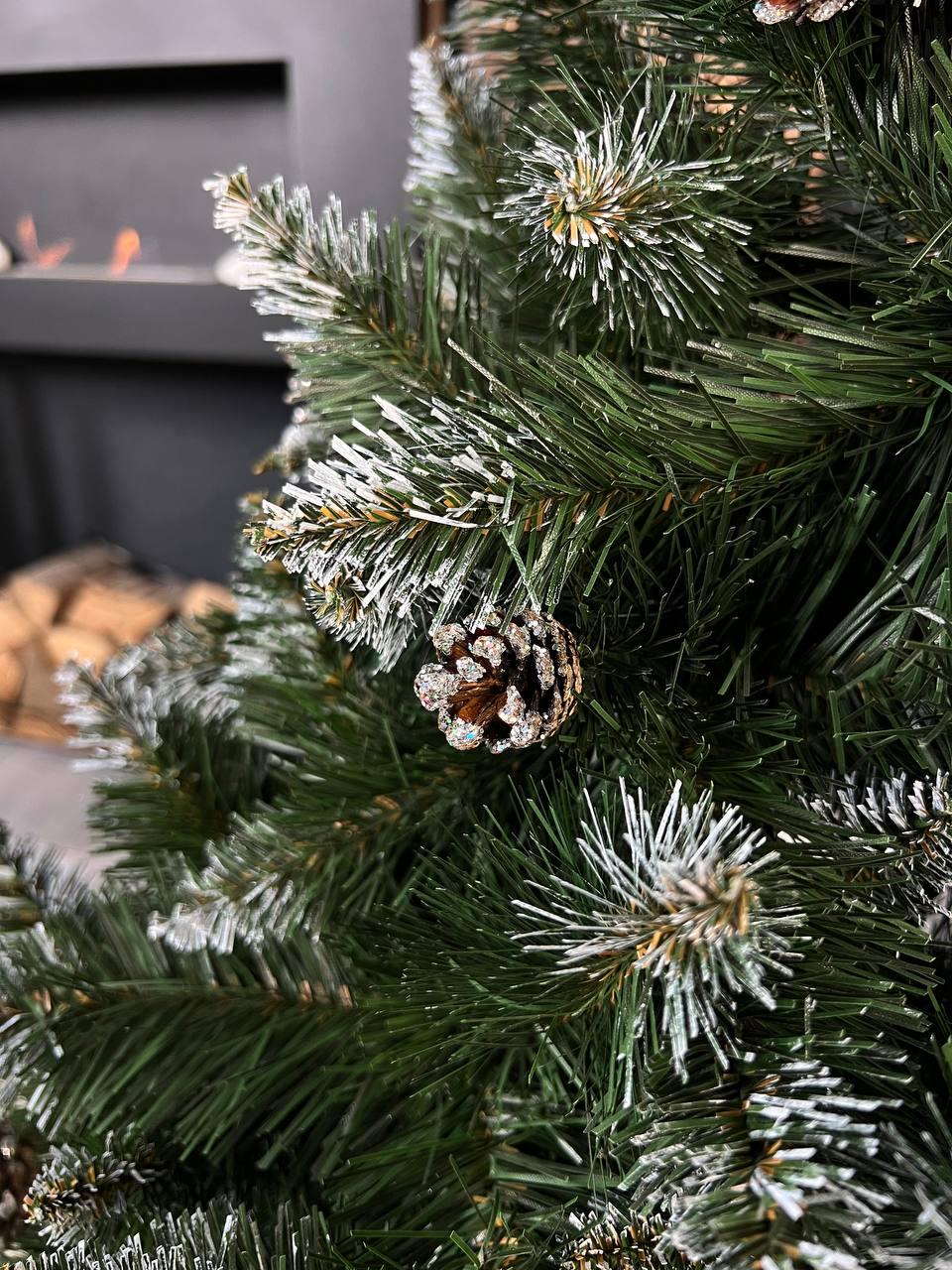 Штучна ялинка засніжена Елітна з шишками 1,3 м Зелений (YNK08164) - фото 3 Штучна ялинка засніжена Елітна з шишками 1,3 м Зелений (YNK08164) - фото 3