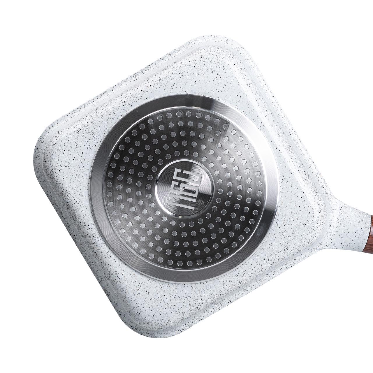 Сковорода-гриль MGC алюмінієва квадратна 2,5 л з антипригарним покриттям 24 см White - фото 3 Сковорода-гриль MGC алюмінієва квадратна 2,5 л з антипригарним покриттям 24 см White - фото 3