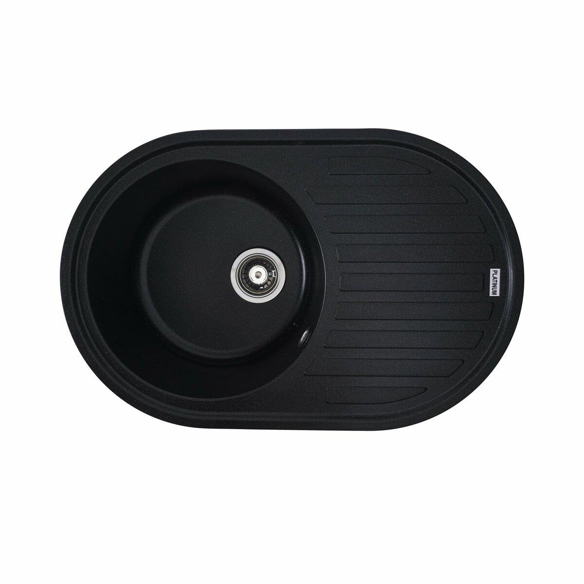 Мойка для кухни гранитная Platinum 7750 LIRA Черный металлик (PLTM-SP000025082) Мойка для кухни гранитная Platinum 7750 LIRA Черный металлик (PLTM-SP000025082)