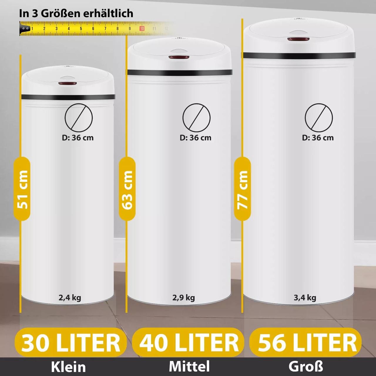 Мусорное ведро с автоматическим датчиком KESSER из нержавеющей стали 30 л White - фото 6 Мусорное ведро с автоматическим датчиком KESSER из нержавеющей стали 30 л White - фото 6