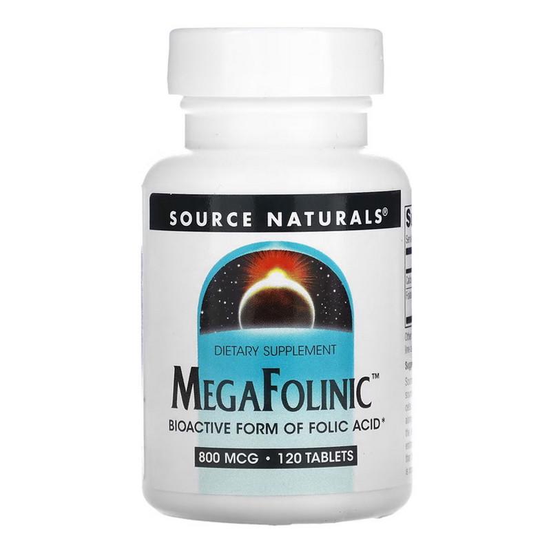 Витамин В9 фолиевая кислота Source Naturals Mega Folinic 800 mcg 120 табл. (22718-01)