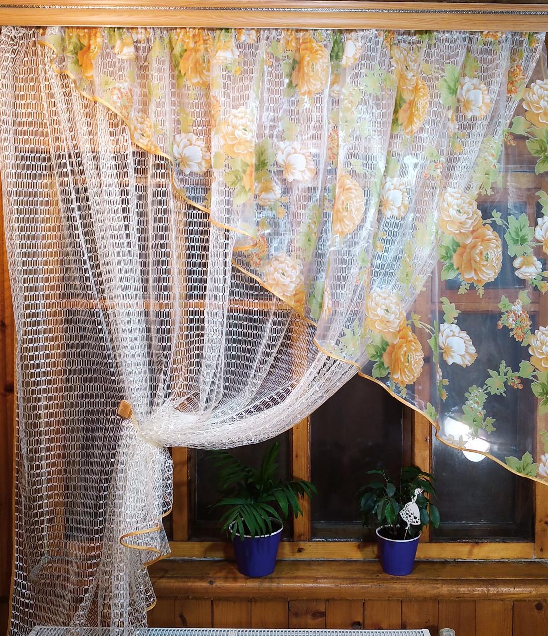 Шторы Фаина правая Молочный/Пион/Желтый (1718123374) - фото 2 Шторы Фаина правая Молочный/Пион/Желтый (1718123374) - фото 2