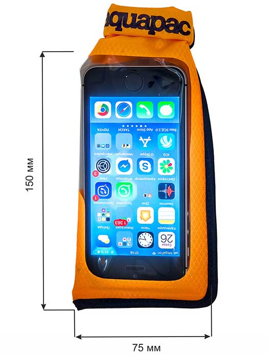 Чехол водонепроницаемый мини AQUAPAC 034 Mini Stormproof Phone Case Оранжевый - фото 5